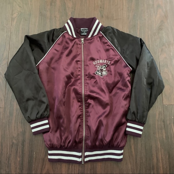 harry potter Jackets & Blazers - HARRY POTTER HOGWARTS Satin Bomber Jacket Size XS.